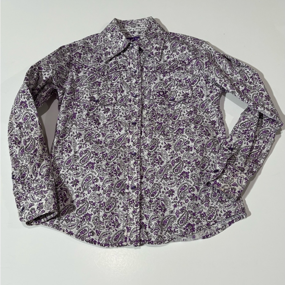Cowgirl Hardware Girls Paisley Shirt size small (6)